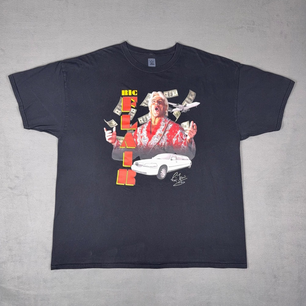 WWE Ric Flair Nature Boy T-Shirt Limo Cash Money Graphic Wrestling Black‎ 2XL